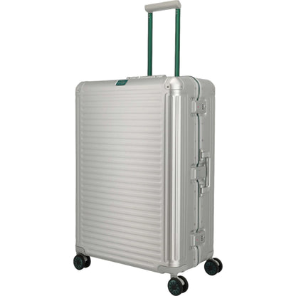 Travelite Next 4-Rollen-Trolley aus Aluminium 77 cm -Silber-Grün KOFFER-PLUS.COM