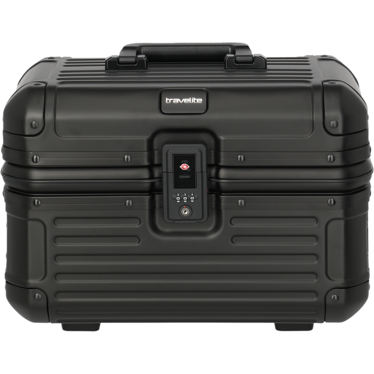 Travelite Next Beauty Case aus Aluminium 38 cm -Schwarz KOFFER-PLUS.COM