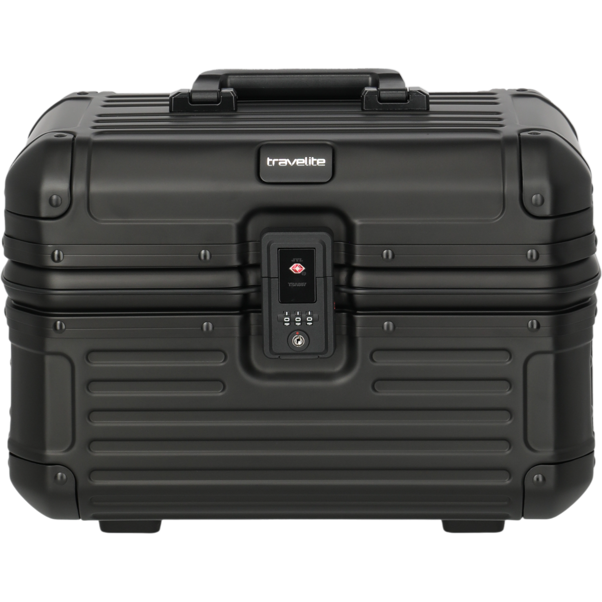 Travelite Next Beauty Case aus Aluminium 38 cm -Schwarz KOFFER-PLUS.COM