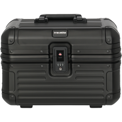 Travelite Next Beauty Case aus Aluminium 38 cm -Schwarz KOFFER-PLUS.COM