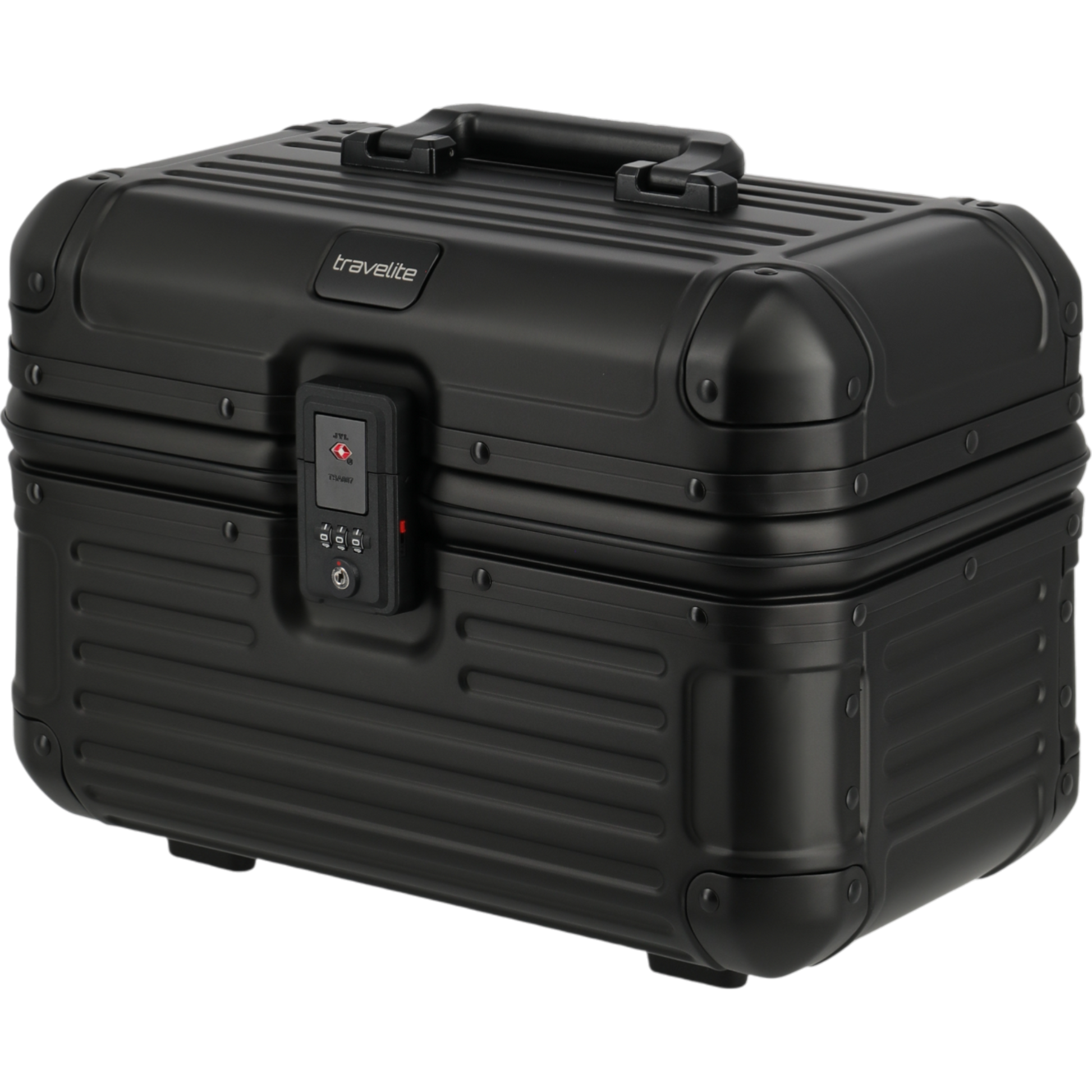 Travelite Next Beauty Case aus Aluminium 38 cm -Schwarz KOFFER-PLUS.COM
