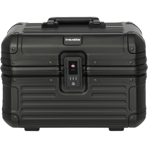 Travelite Next Beauty Case aus Aluminium 38 cm -Schwarz