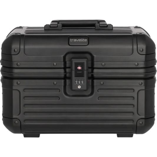 Travelite Next  Beautycase aus Aluminium 38 cm -Schwarz KOFFER-PLUS.COM