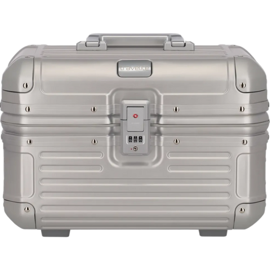 Travelite Next  Beautycase aus Aluminium 38 cm -Silber KOFFER-PLUS.COM