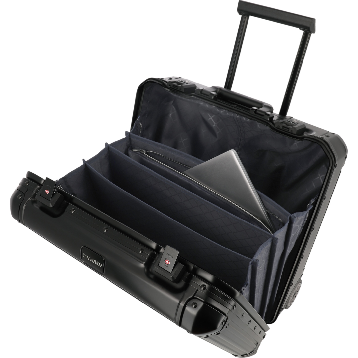 Travelite Next Business-Trolley aus Aluminium 45 cm -Schwarz KOFFER-PLUS.COM