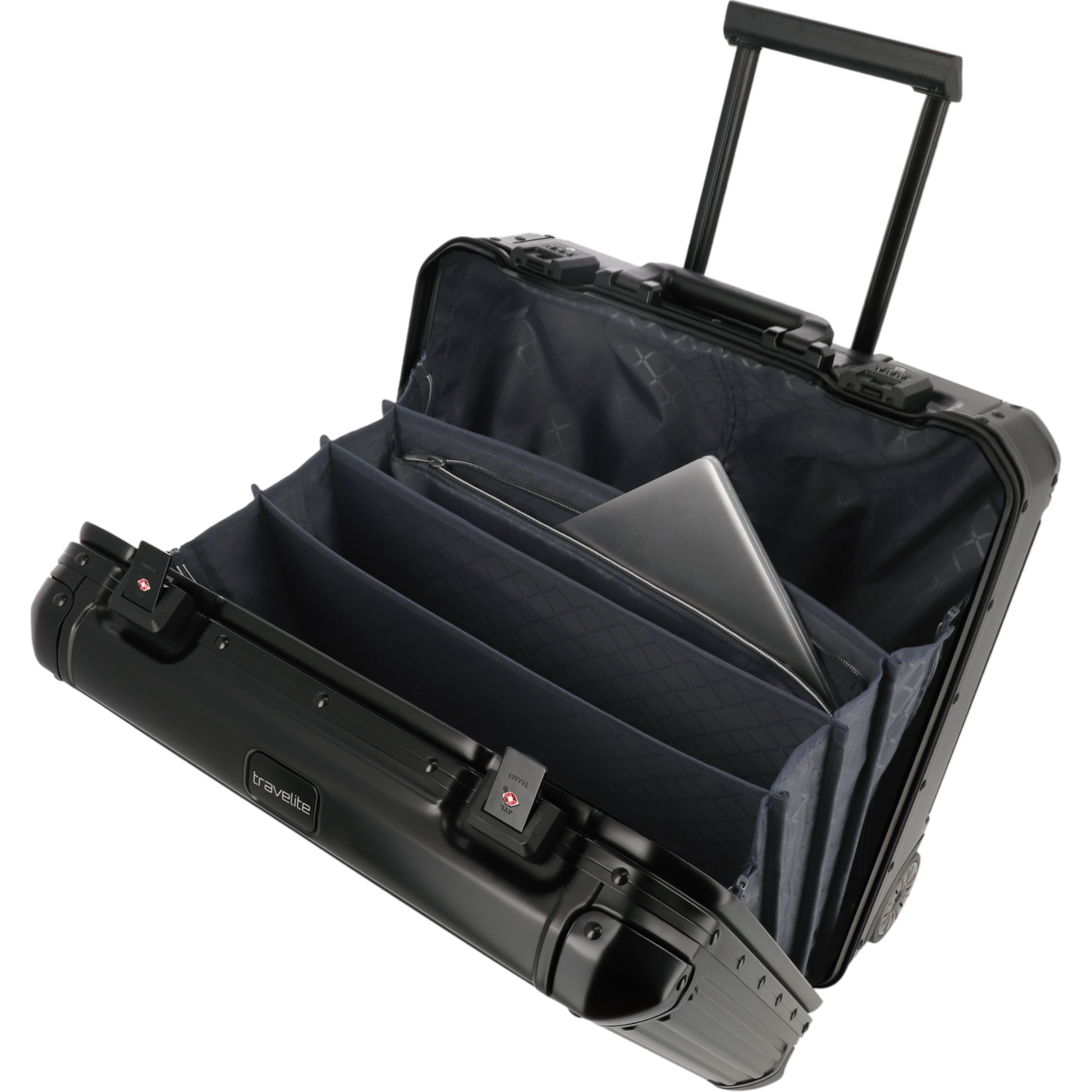 Travelite Next Business-Trolley aus Aluminium 45 cm -Schwarz KOFFER-PLUS.COM