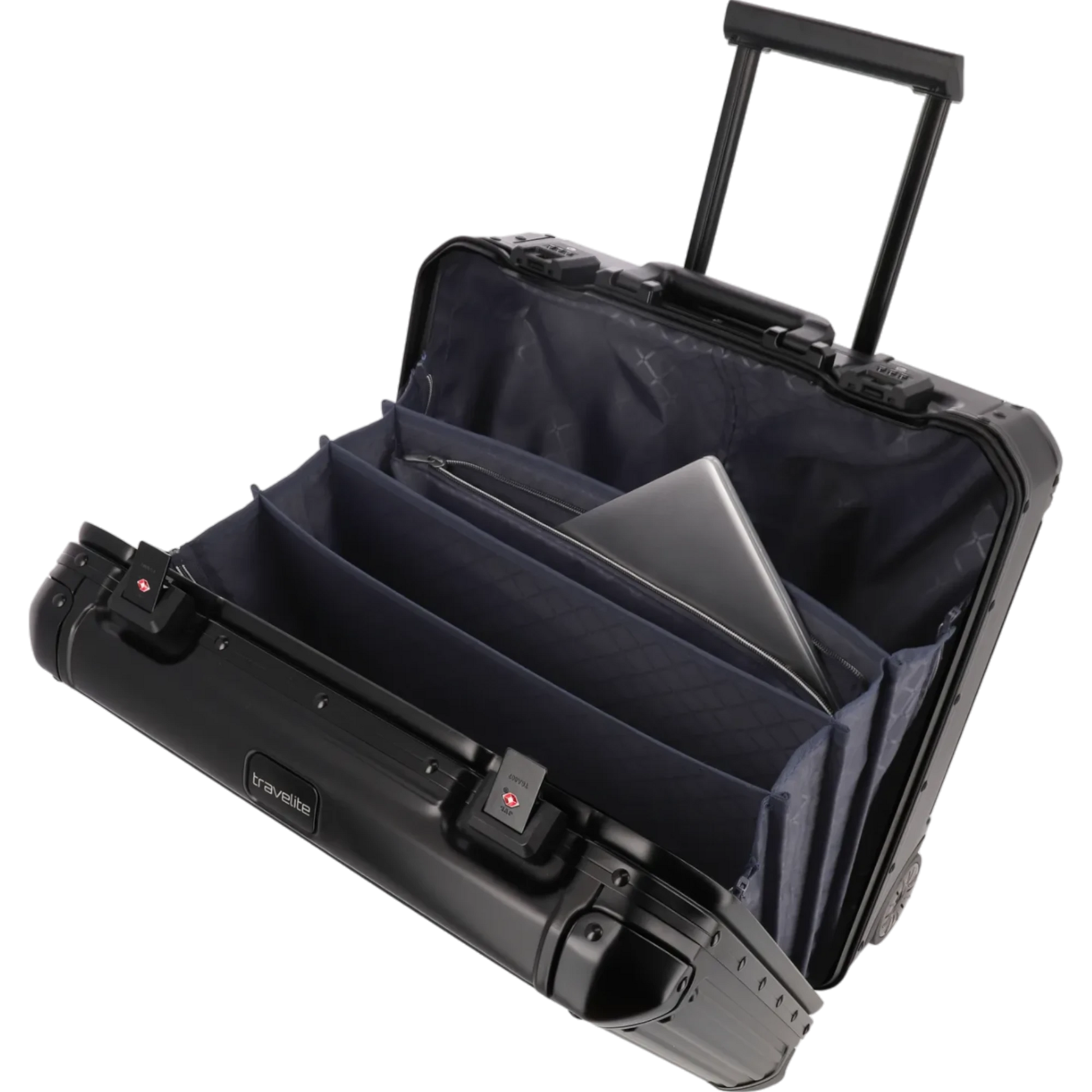 Travelite Next  Business-Trolley aus Aluminium 45 cm -Schwarz KOFFER-PLUS.COM