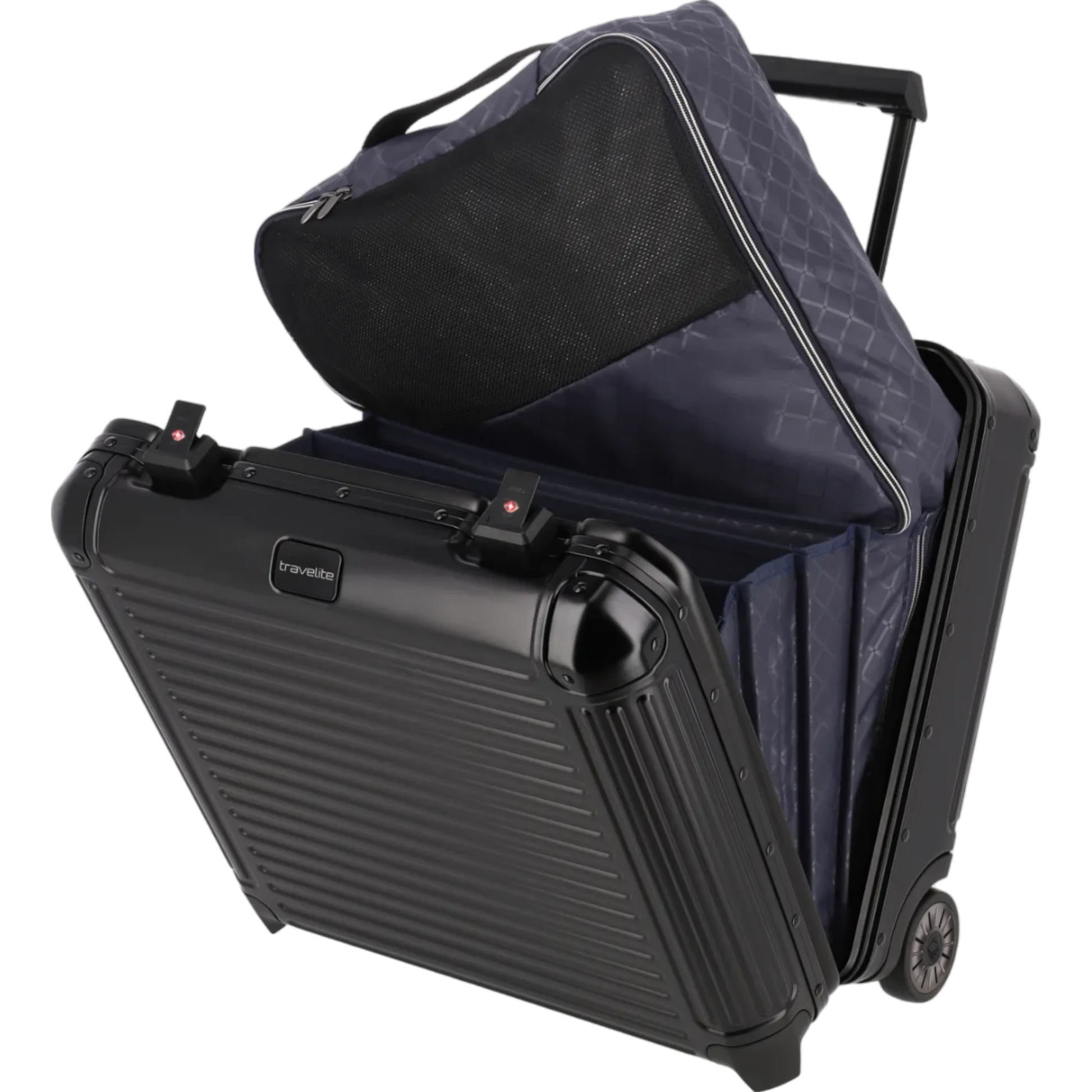 Travelite Next  Business-Trolley aus Aluminium 45 cm -Schwarz KOFFER-PLUS.COM