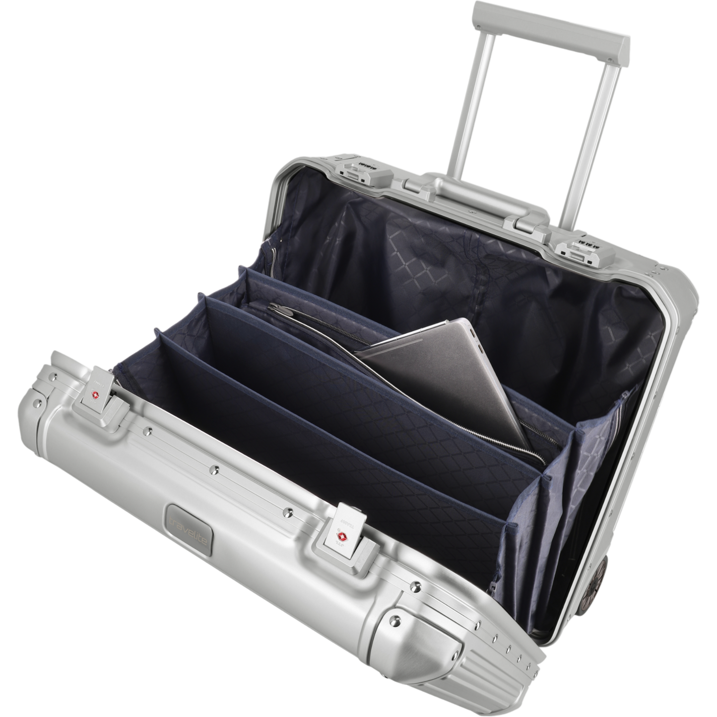 Travelite Next Business-Trolley aus Aluminium 45 cm -Silber KOFFER-PLUS.COM