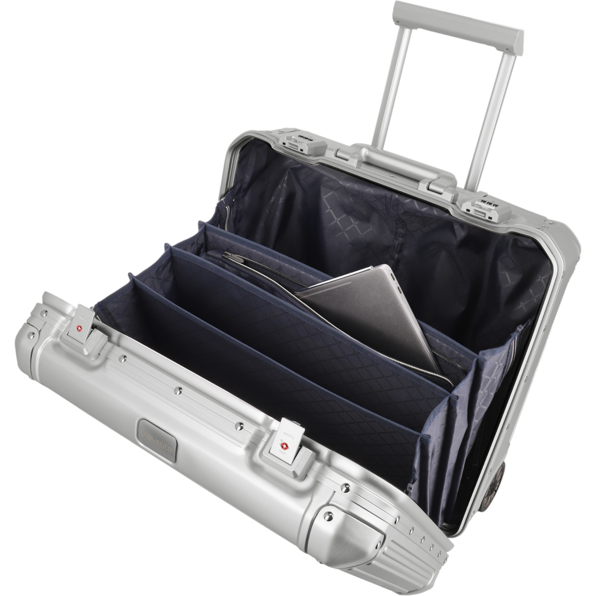 Travelite Next Business-Trolley aus Aluminium 45 cm -Silber KOFFER-PLUS.COM