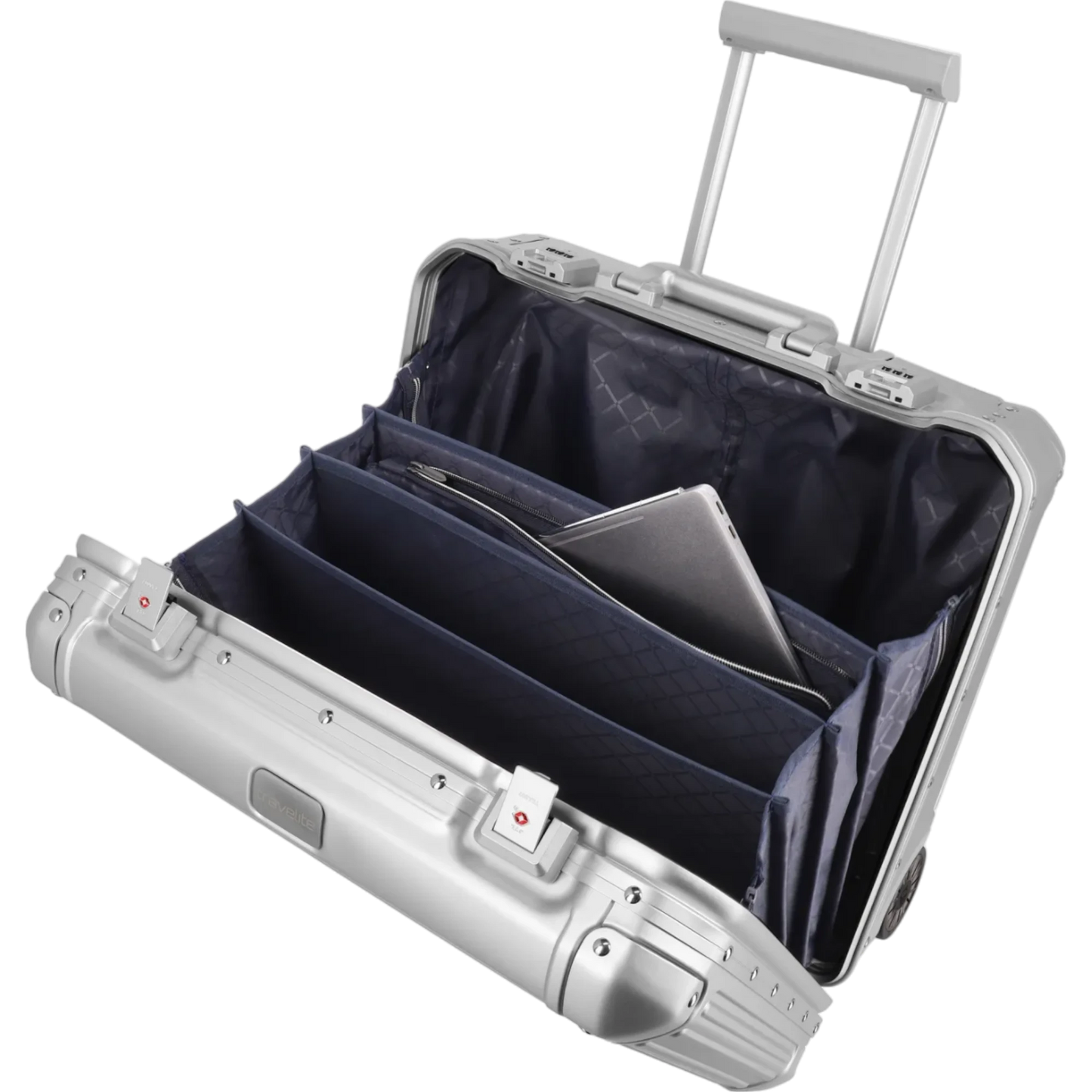 Travelite Next  Business-Trolley aus Aluminium 45 cm -Silber KOFFER-PLUS.COM