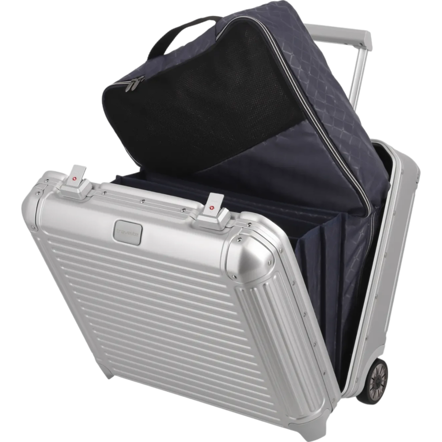 Travelite Next  Business-Trolley aus Aluminium 45 cm -Silber KOFFER-PLUS.COM