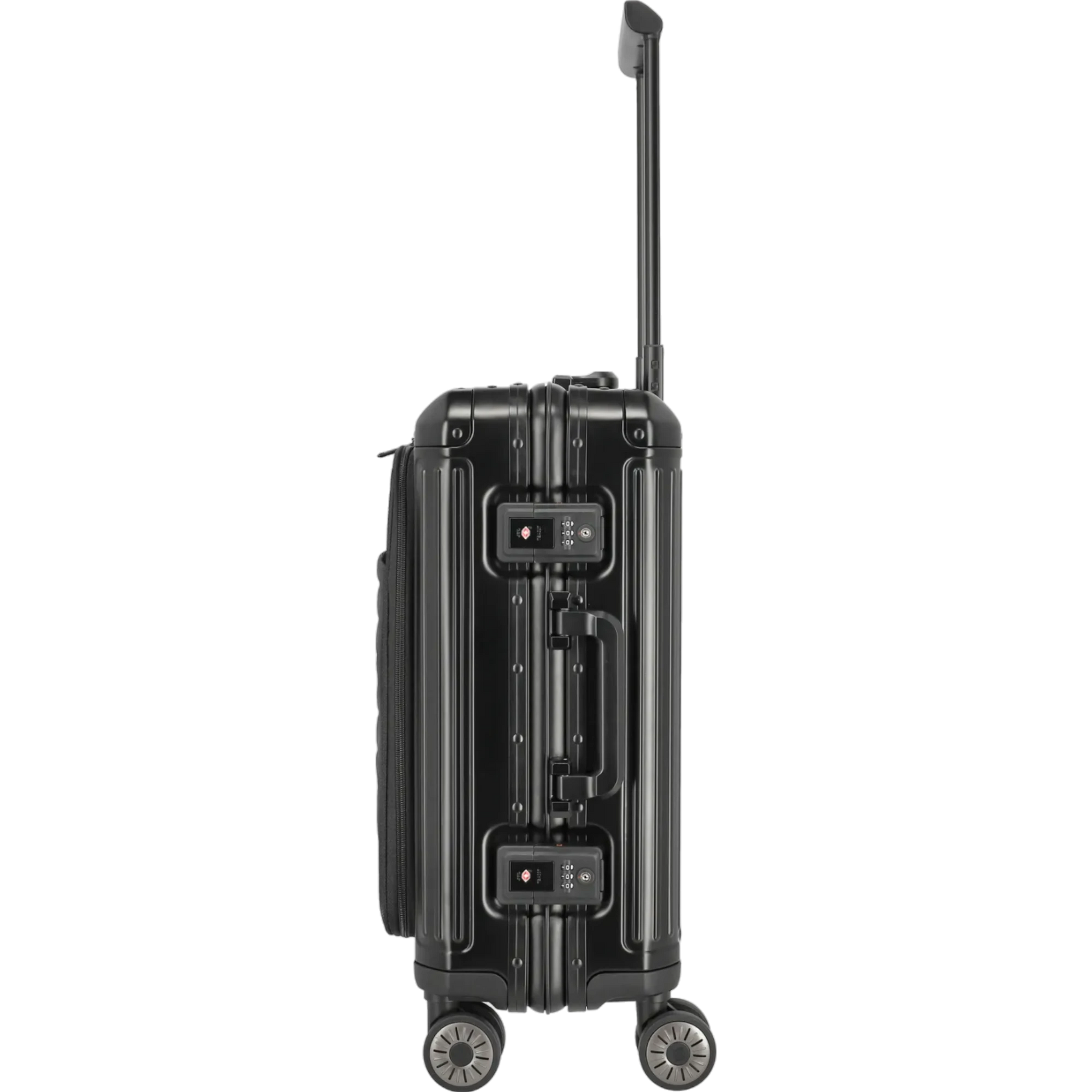 Travelite Next  4-Rollen-Bordtrolley aus Aluminium mit Vortasche 55 cm KOFFER-PLUS.COM