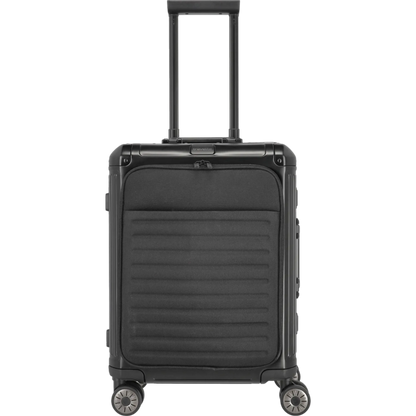 Travelite Next  4-Rollen-Bordtrolley aus Aluminium mit Vortasche 55 cm KOFFER-PLUS.COM