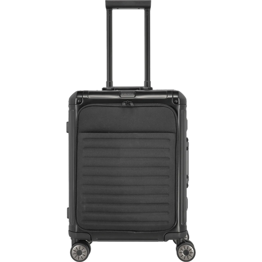 Travelite Next  4-Rollen-Bordtrolley aus Aluminium mit Vortasche 55 cm KOFFER-PLUS.COM