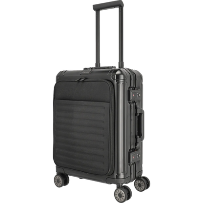 Travelite Next  4-Rollen-Bordtrolley aus Aluminium mit Vortasche 55 cm KOFFER-PLUS.COM