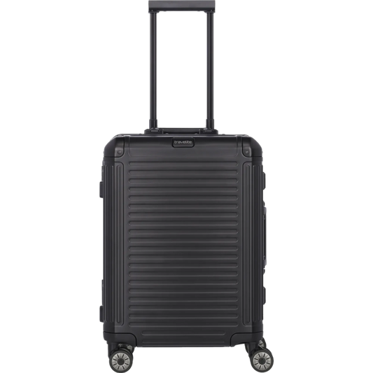 Travelite Next  4-Rollen-Bordtrolley aus Aluminium S 55 cm -Schwarz KOFFER-PLUS.COM