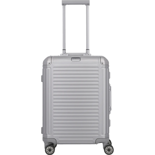 Travelite Next  4-Rollen-Bordtrolley aus Aluminium S 55 cm -Silber KOFFER-PLUS.COM