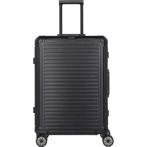 Travelite Next  4-Rollen-Trolley aus Aluminium M 67 cm -Schwarz