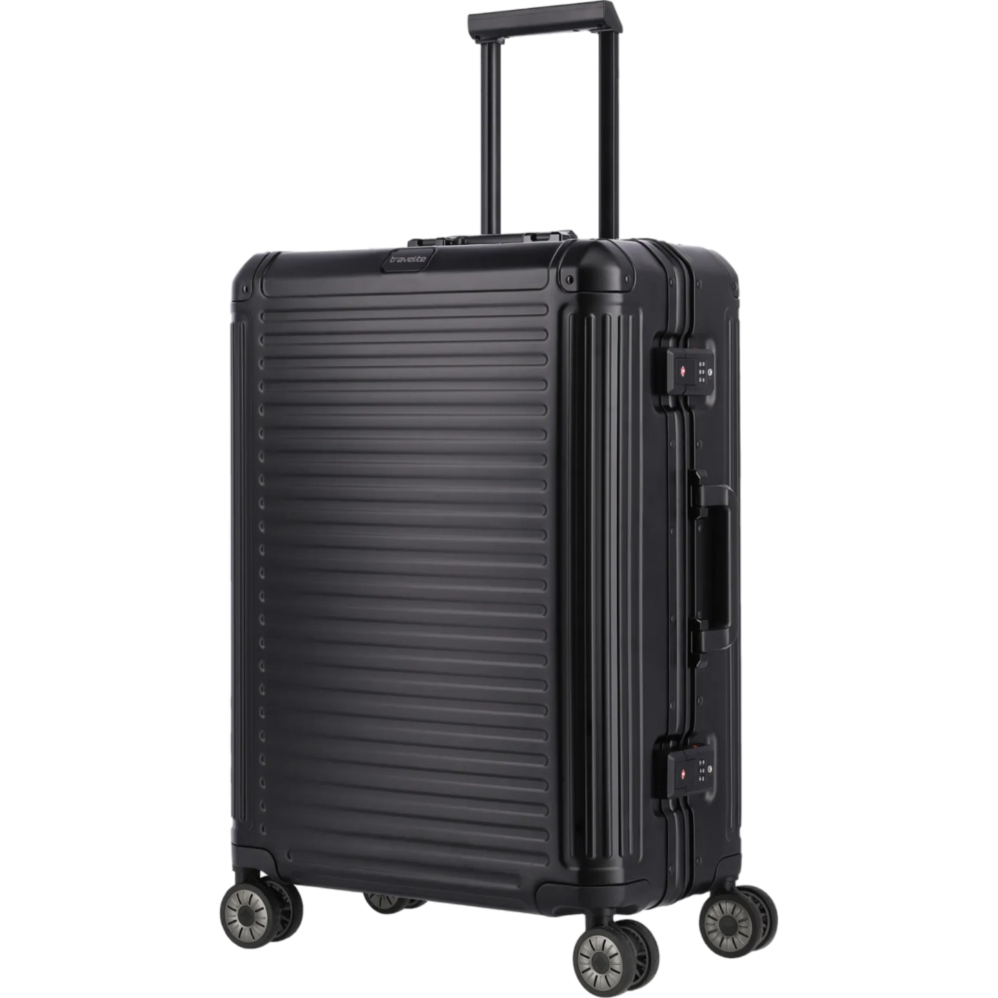 Travelite Next  4-Rollen-Trolley aus Aluminium M 67 cm -Schwarz KOFFER-PLUS.COM