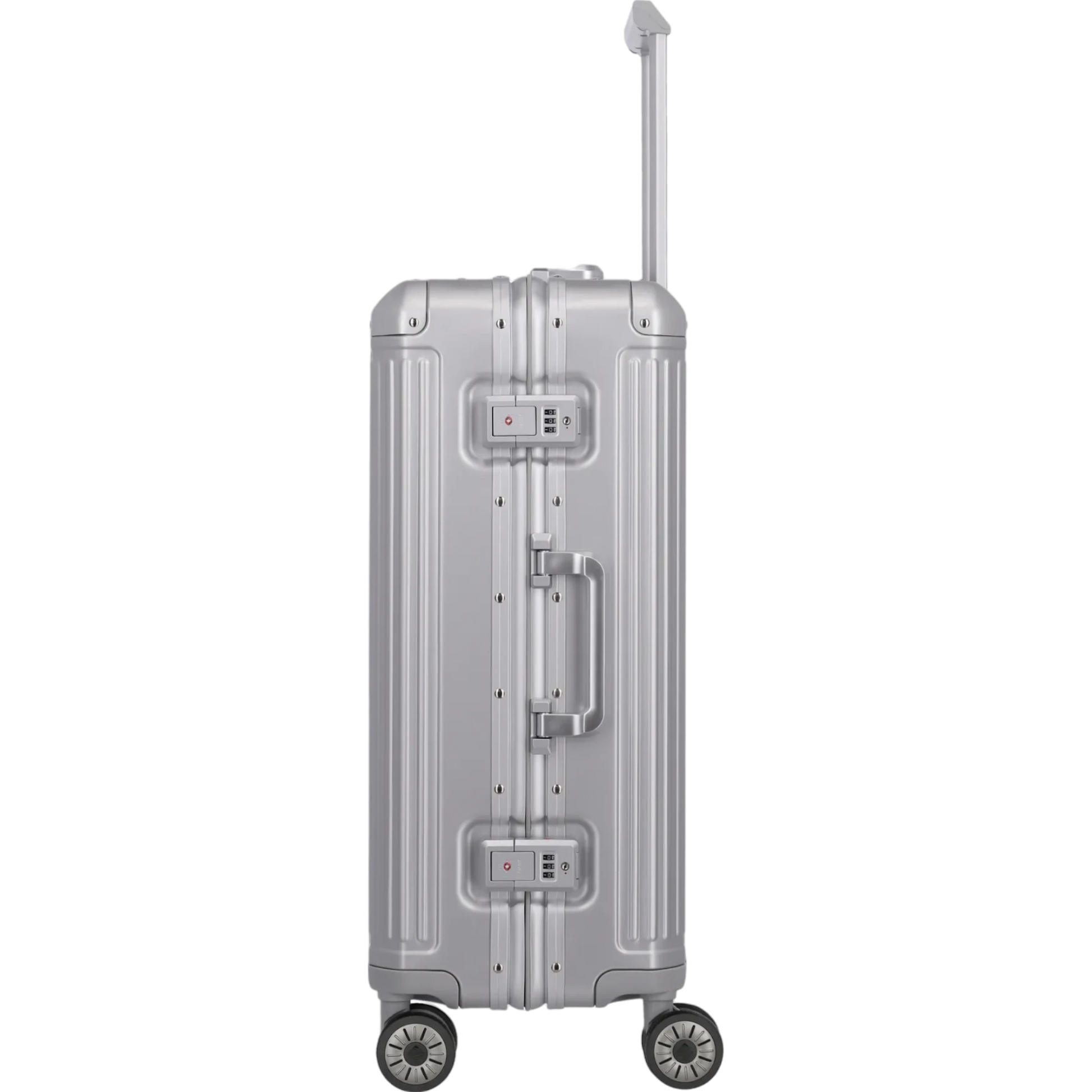 Travelite Next  4-Rollen-Trolley aus Aluminium M 67 cm -Silber KOFFER-PLUS.COM