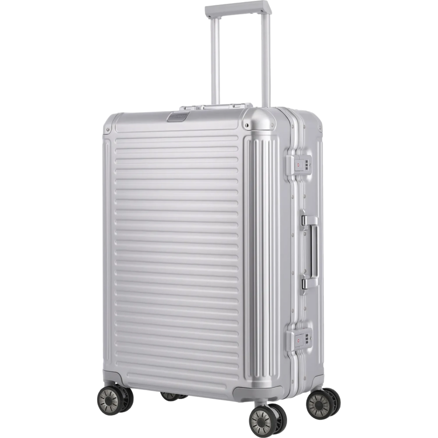 Travelite Next  4-Rollen-Trolley aus Aluminium M 67 cm -Silber KOFFER-PLUS.COM