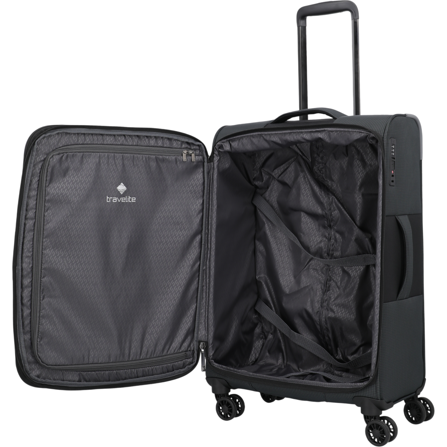 Travelite Corsiica 4-Rollen-Trolley M erw. 67 cm -Black KOFFER-PLUS.COM