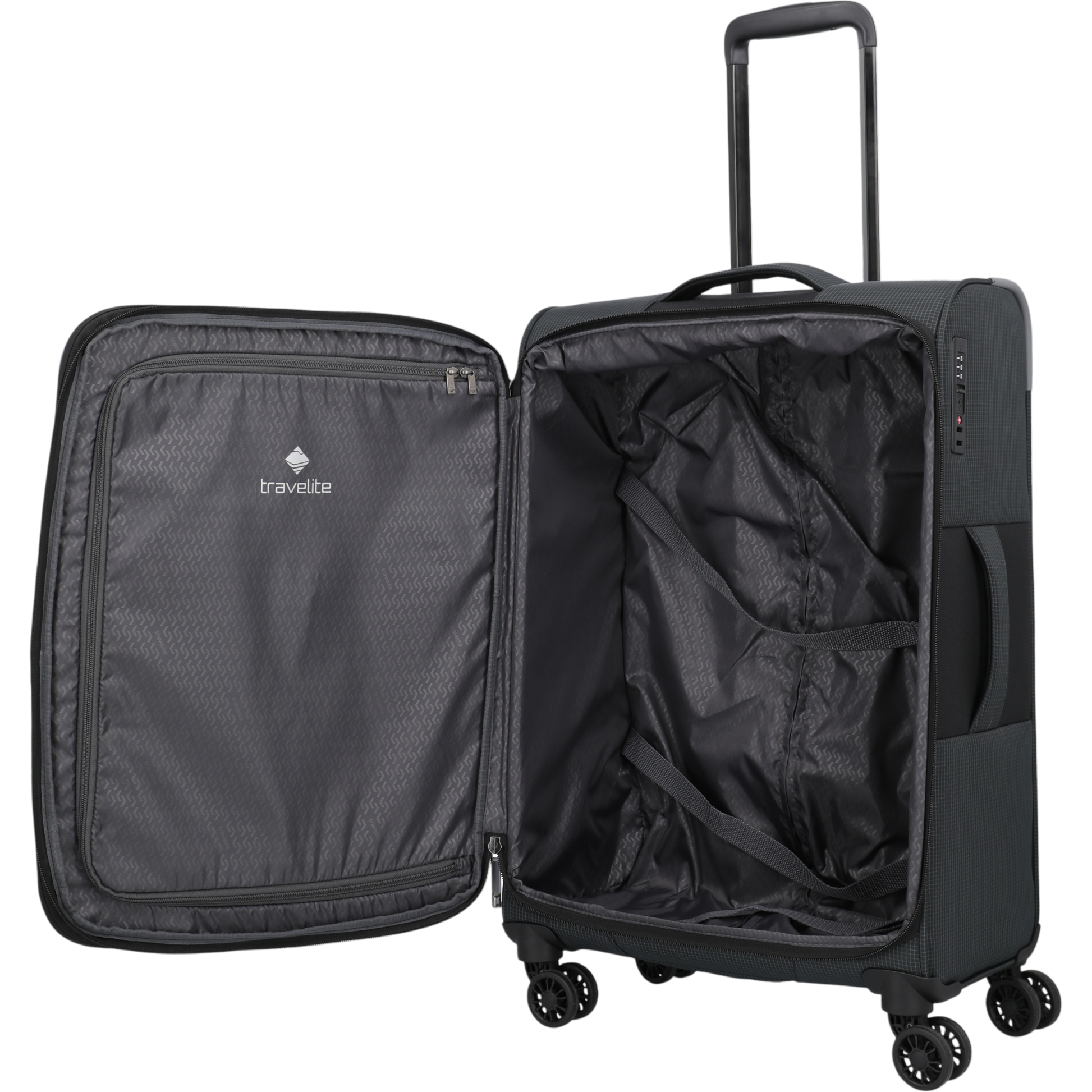 Travelite Corsiica 4-Rollen-Trolley M erw. 67 cm -Black KOFFER-PLUS.COM