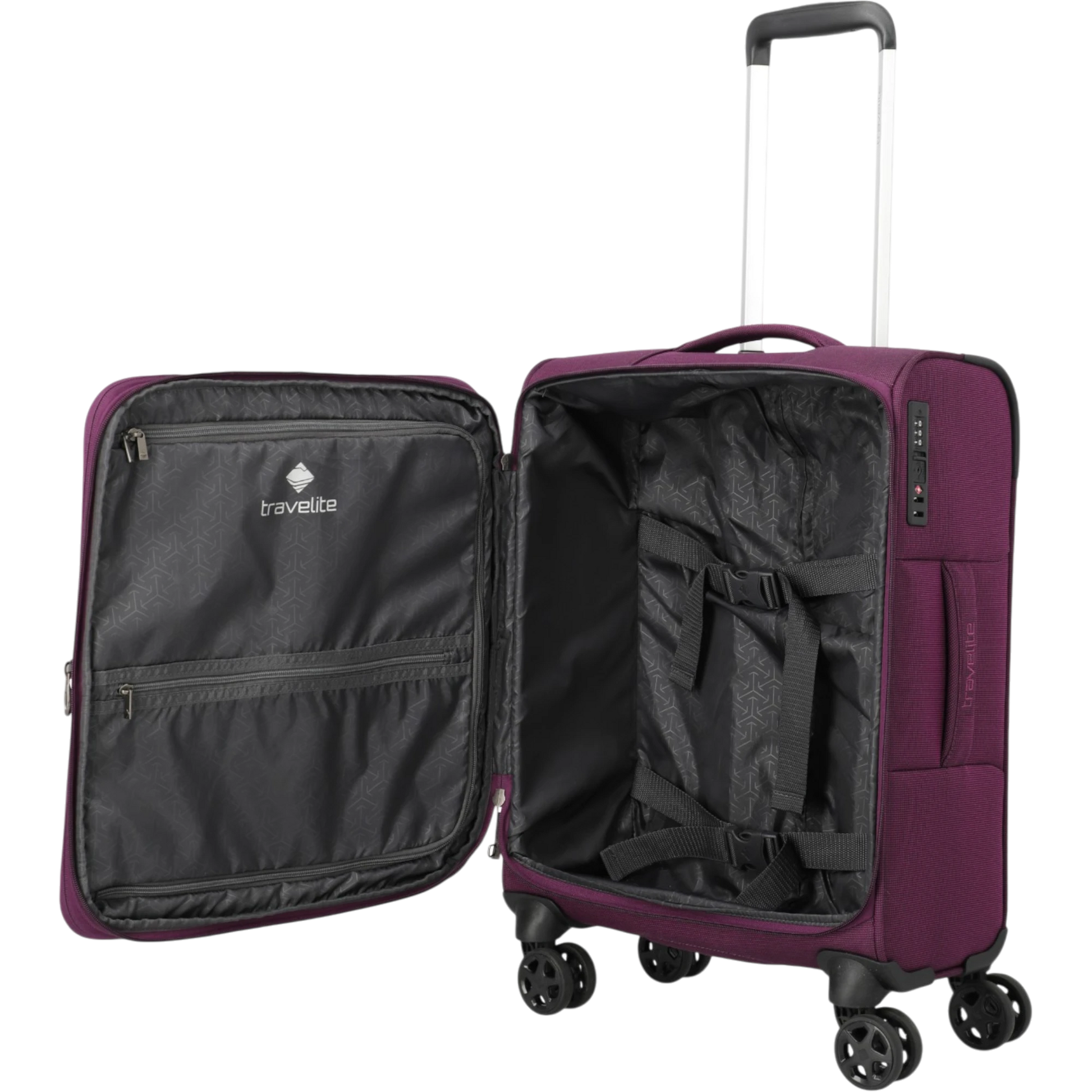 Travelite Cubis 4-Rollen-Handgepäck Koffer S erw. 55 cm -Berry KOFFER-PLUS.COM