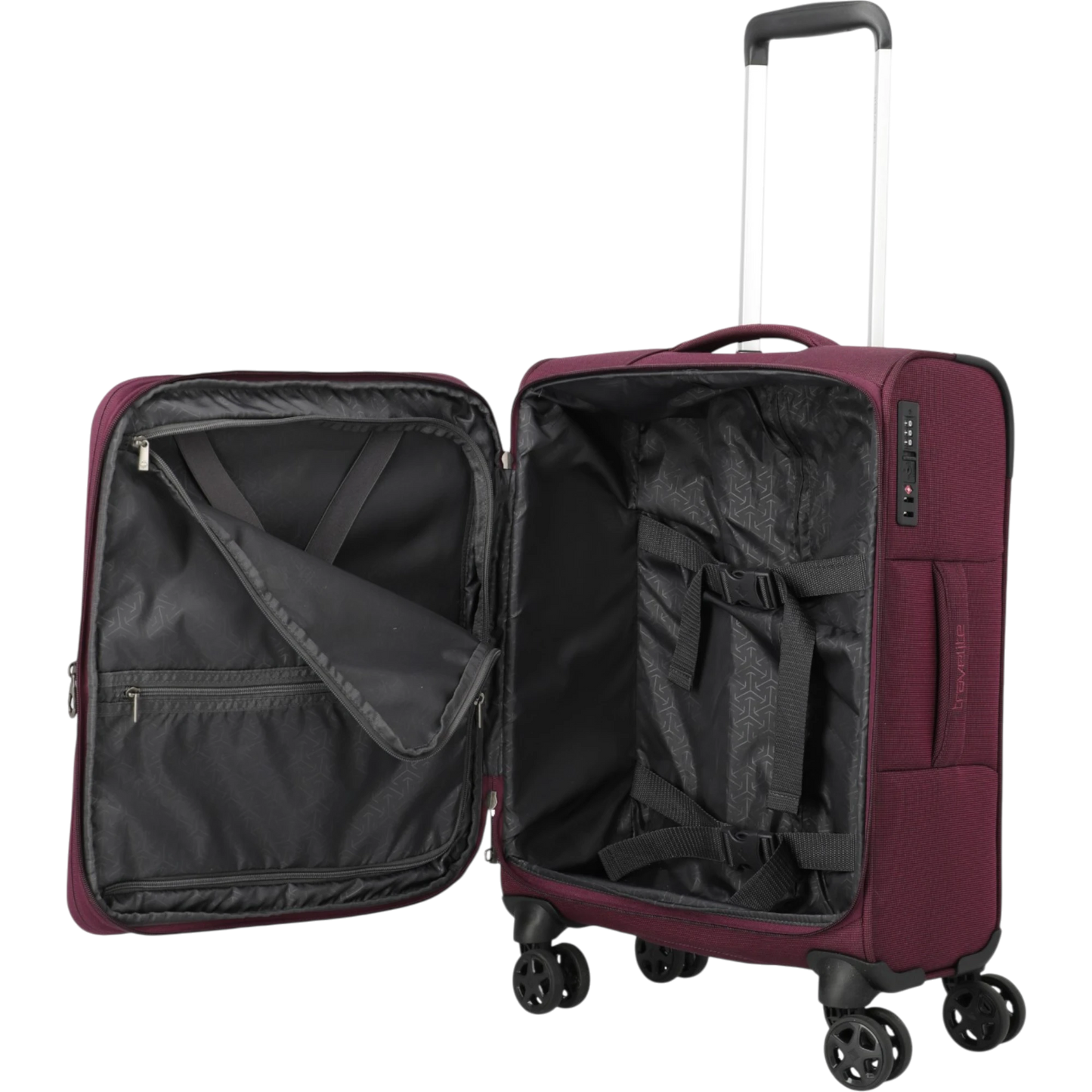Travelite Cubis 4-Rollen-Handgepäck Koffer S erw. 55 cm -Berry KOFFER-PLUS.COM