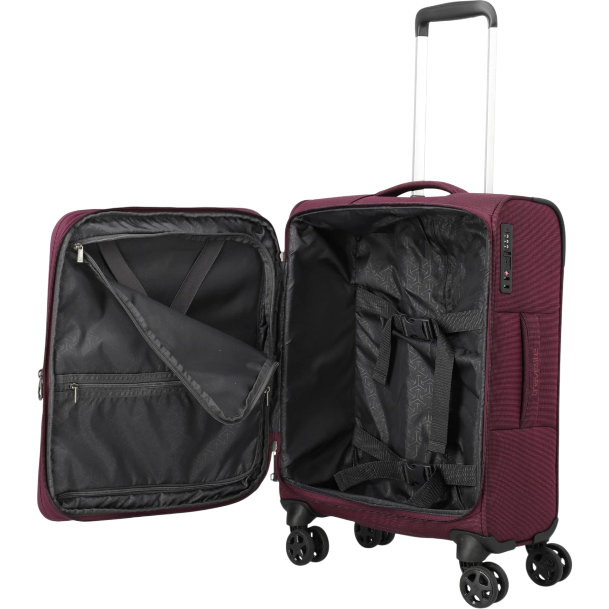 Travelite Cubis 4-Rollen-Handgepäck Koffer S erw. 55 cm -Berry KOFFER-PLUS.COM