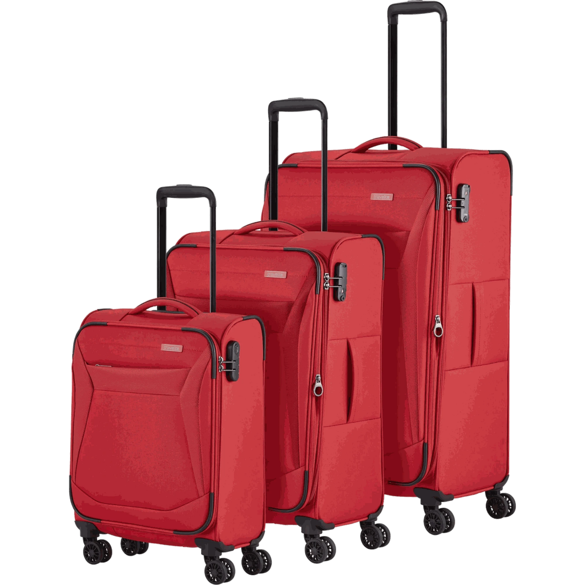 Travelite Chios  4-Rollen-Trolleyset 3tlg. L/M/S -Rot KOFFER-PLUS.COM