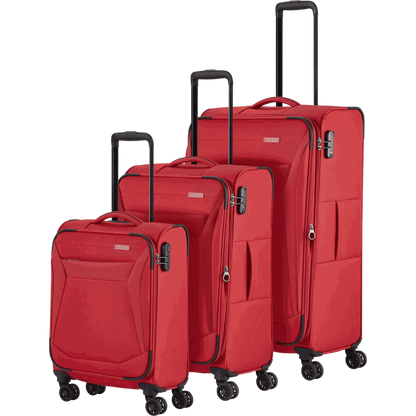 Travelite Chios  4-Rollen-Trolleyset 3tlg. L/M/S -Rot KOFFER-PLUS.COM