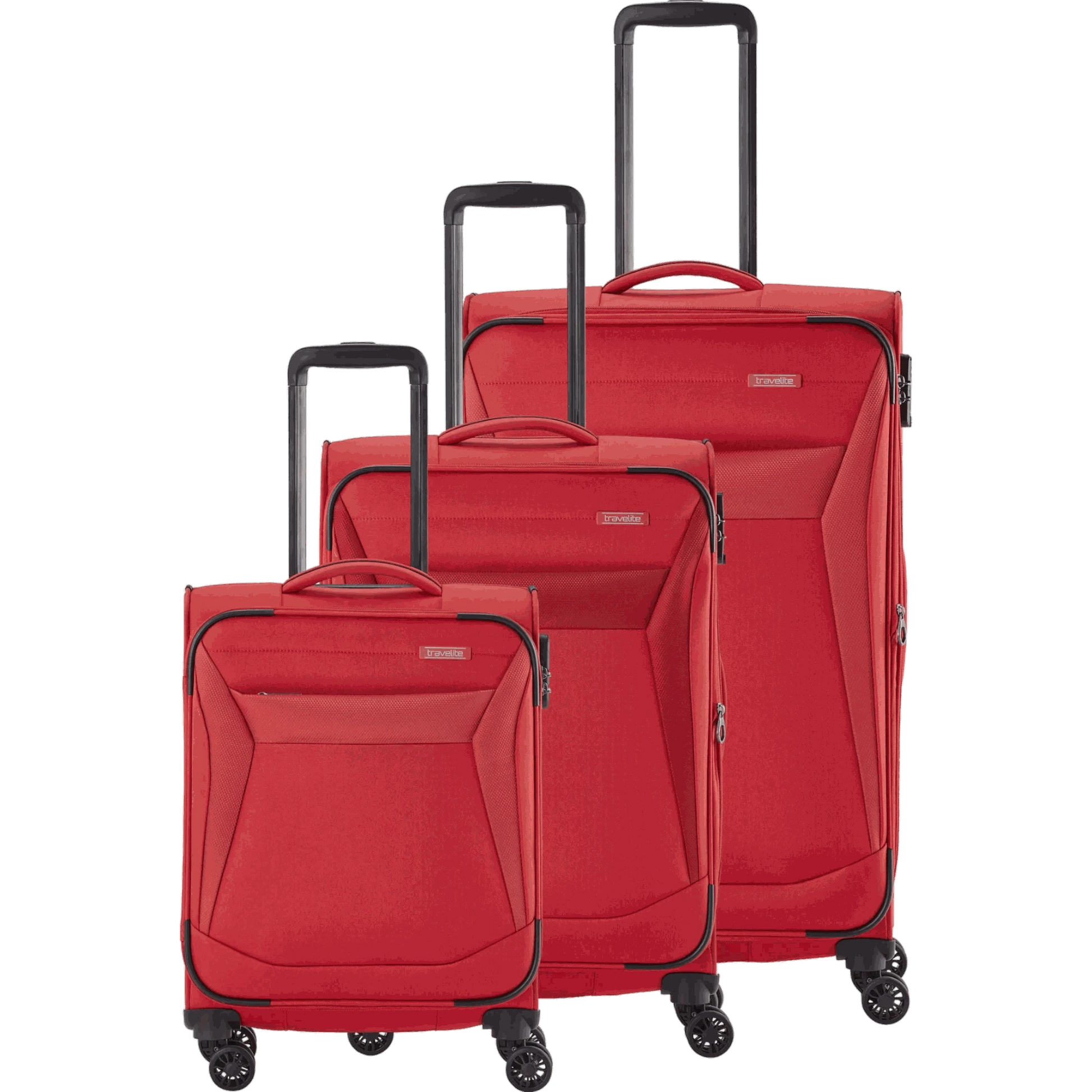 Travelite Chios  4-Rollen-Trolleyset 3tlg. L/M/S -Rot KOFFER-PLUS.COM