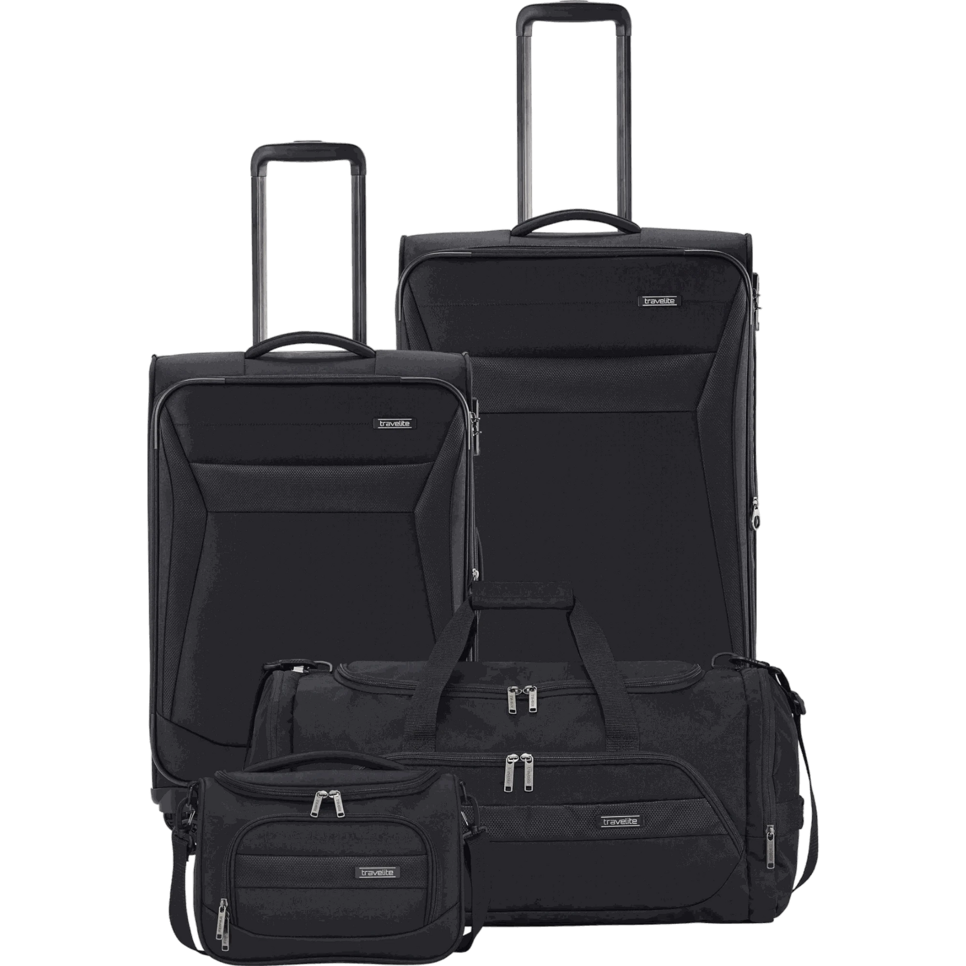 Travelite Chios 4-Rollen-Trolleyset 4tlg. L/M/S/BC -Schwarz KOFFER-PLUS.COM