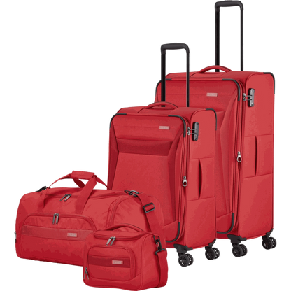 Travelite Chios 4-Rollen-Trolleyset 4tlg. L/M/S/BC -Rot KOFFER-PLUS.COM