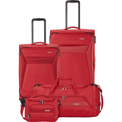 Travelite Chios 4-Rollen-Trolleyset 4tlg. L/M/S/BC -Rot KOFFER-PLUS.COM