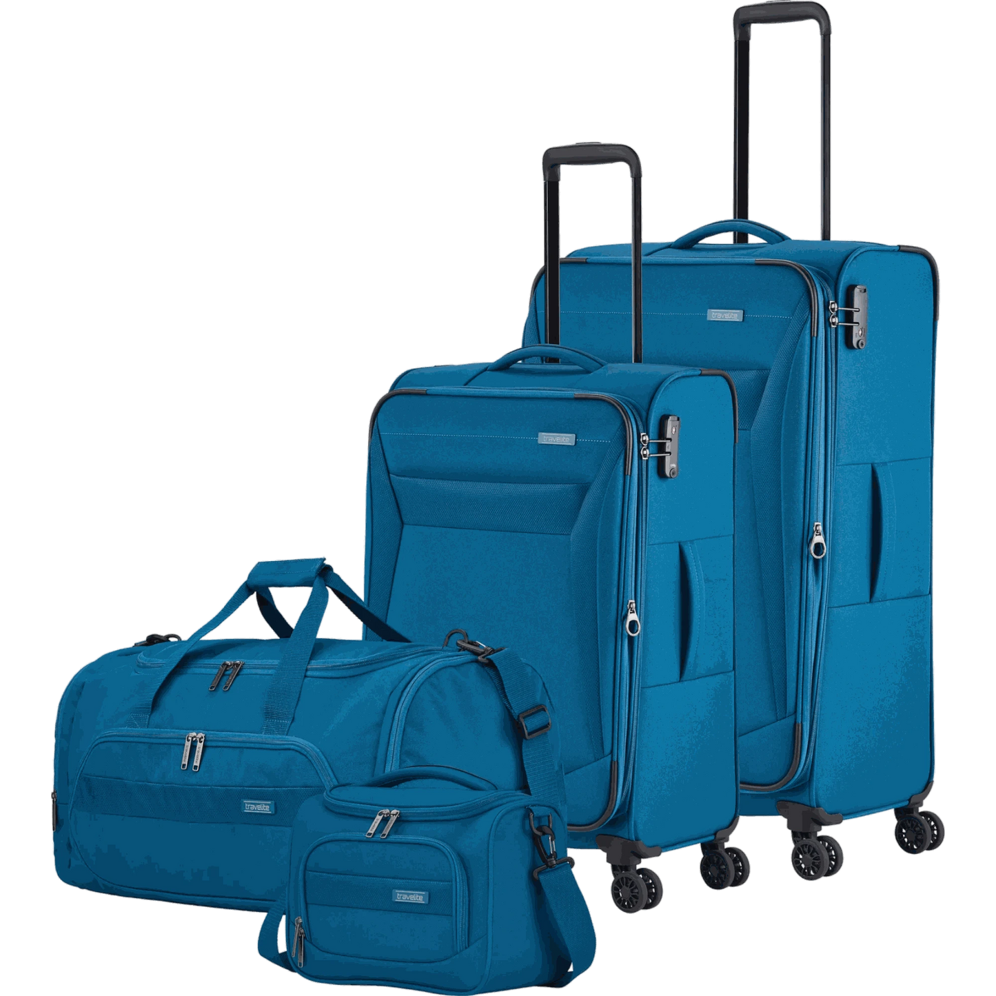 Travelite Chios 4-Rollen-Trolleyset 4tlg. L/M/S/BC -Petrol KOFFER-PLUS.COM