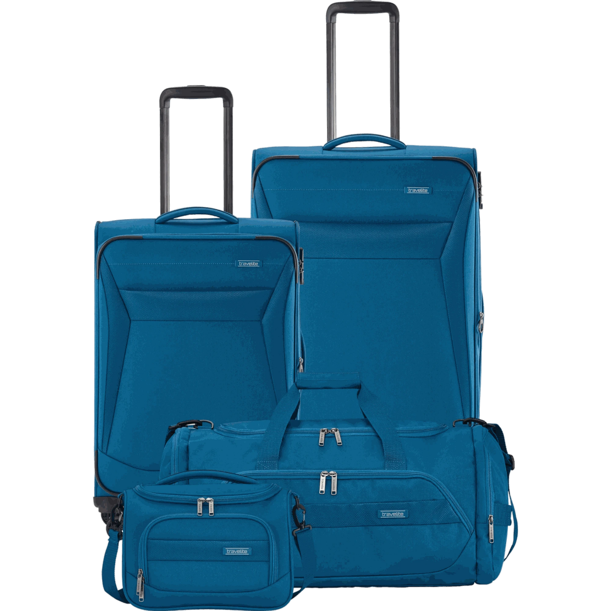 Travelite Chios 4-Rollen-Trolleyset 4tlg. L/M/S/BC -Petrol KOFFER-PLUS.COM