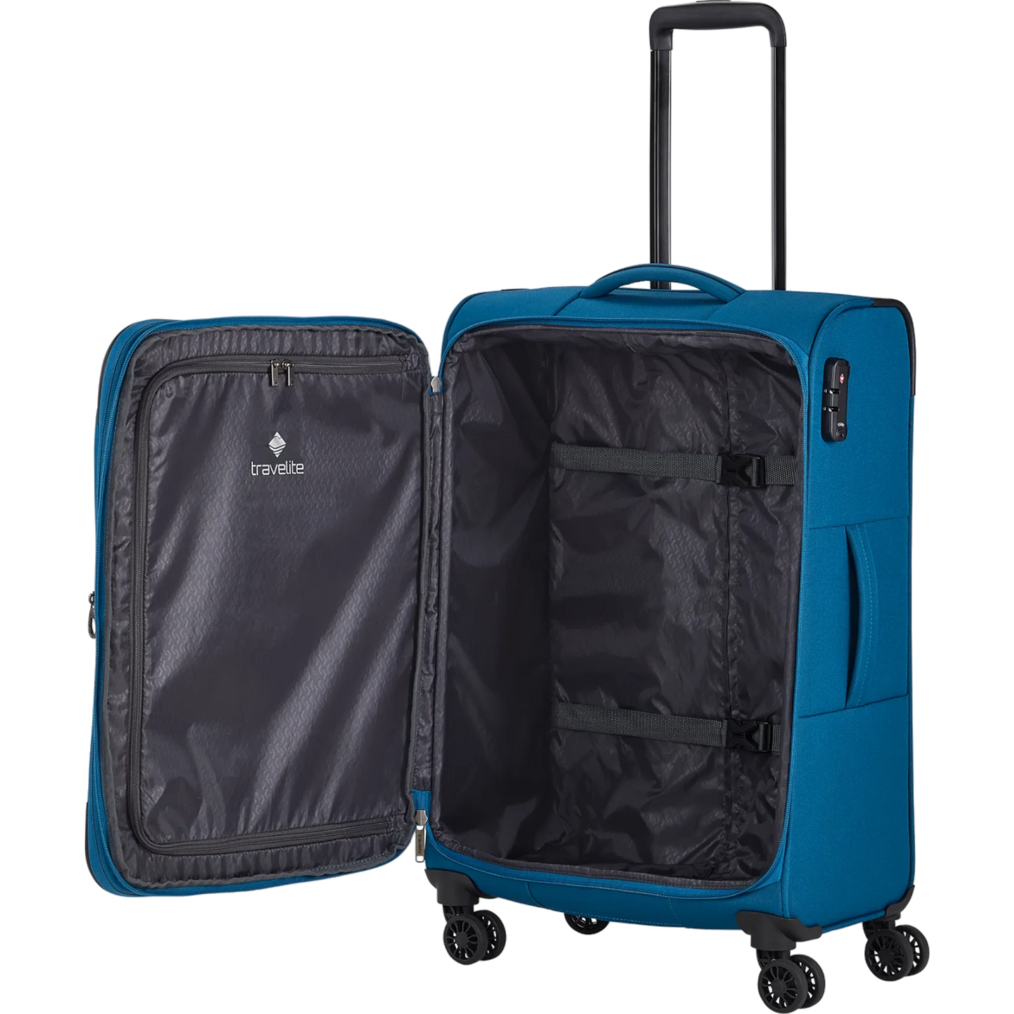 Travelite Chios  4-Rollen Trolley M 67 cm -Petrol KOFFER-PLUS.COM