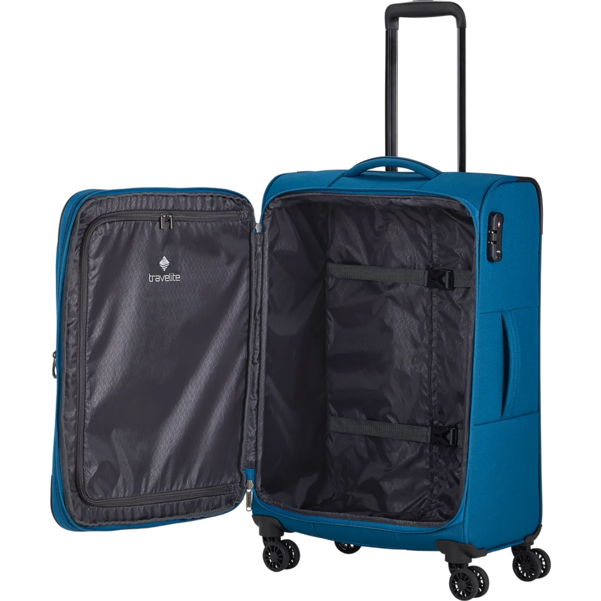 Travelite Chios  4-Rollen Trolley M 67 cm -Petrol KOFFER-PLUS.COM