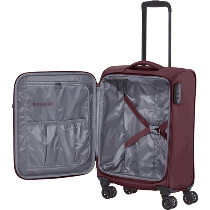 Travelite Croatia  4-Rollen-Kabinentrolley S 55 cm -Aubergine KOFFER-PLUS.COM