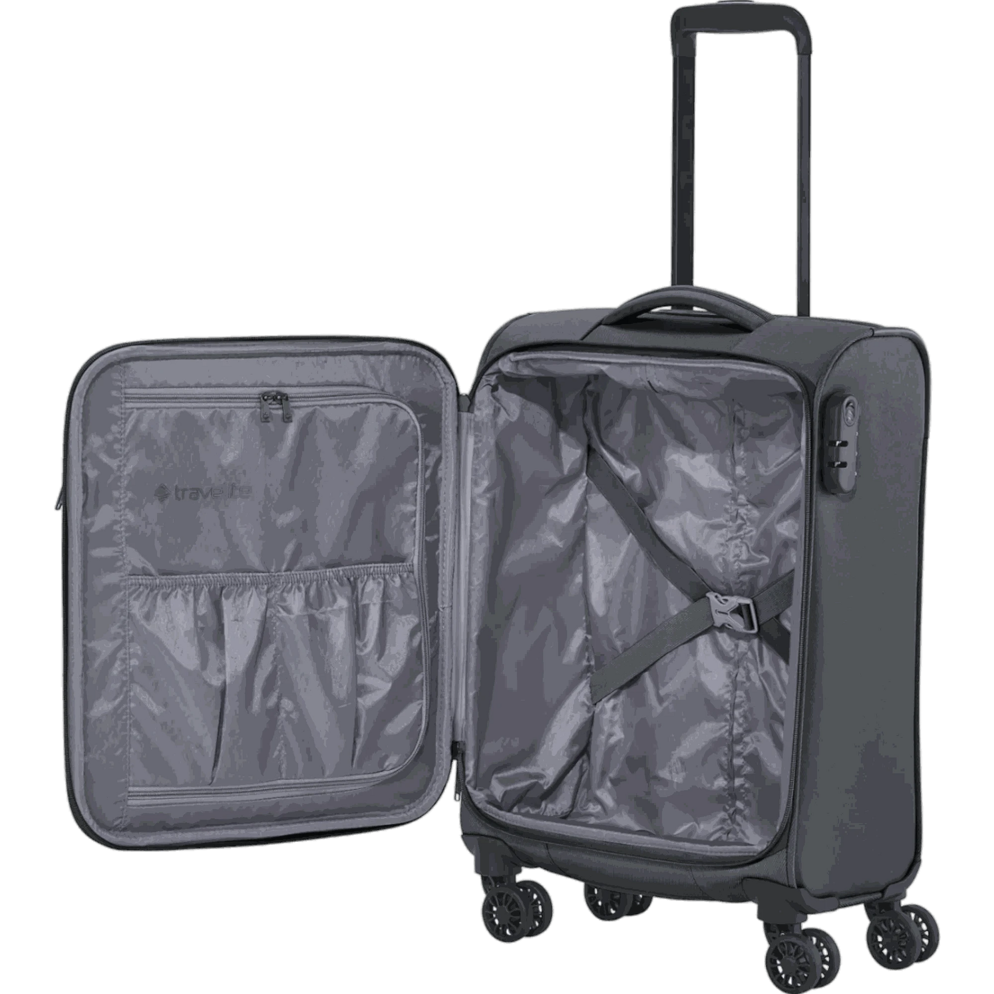 Travelite Croatia  4-Rollen-Kabinentrolley S 55 cm -Tannengrün KOFFER-PLUS.COM