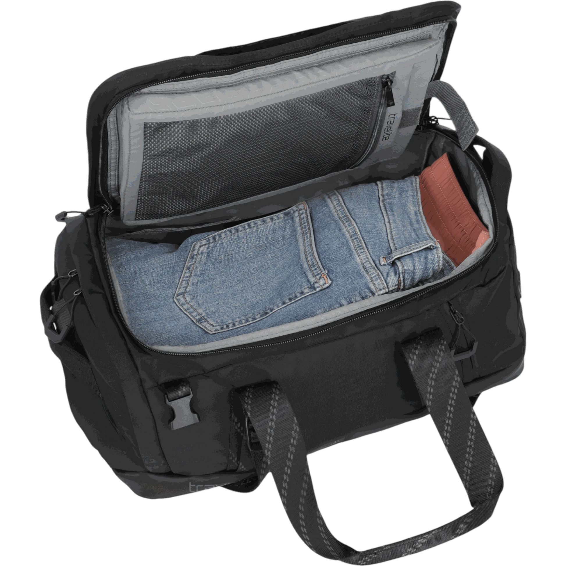Travelite Venture Line Reisetasche mit Rucksackfunktion S 40 cm -Black KOFFER-PLUS.COM