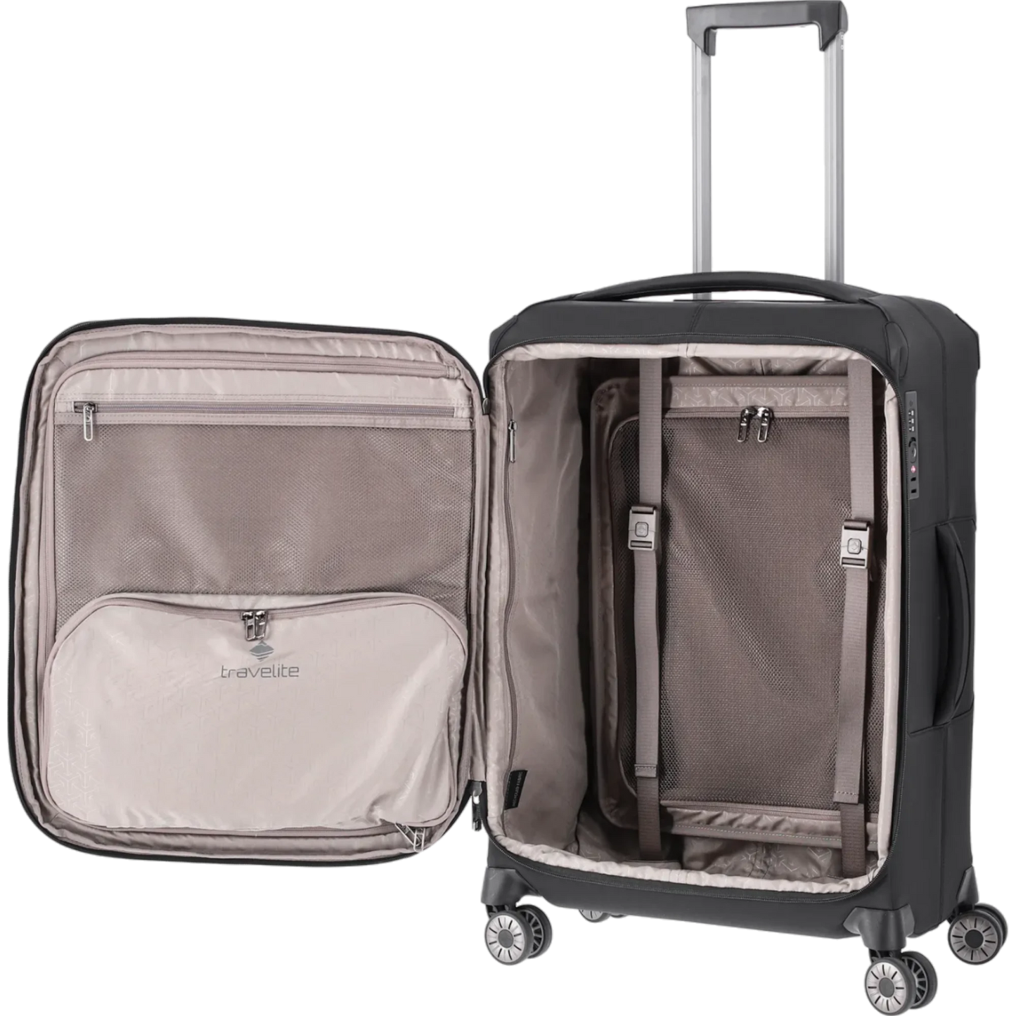 Travelite Priima  4-Rollen-Trolley 68 cm -Schwarz KOFFER-PLUS.COM