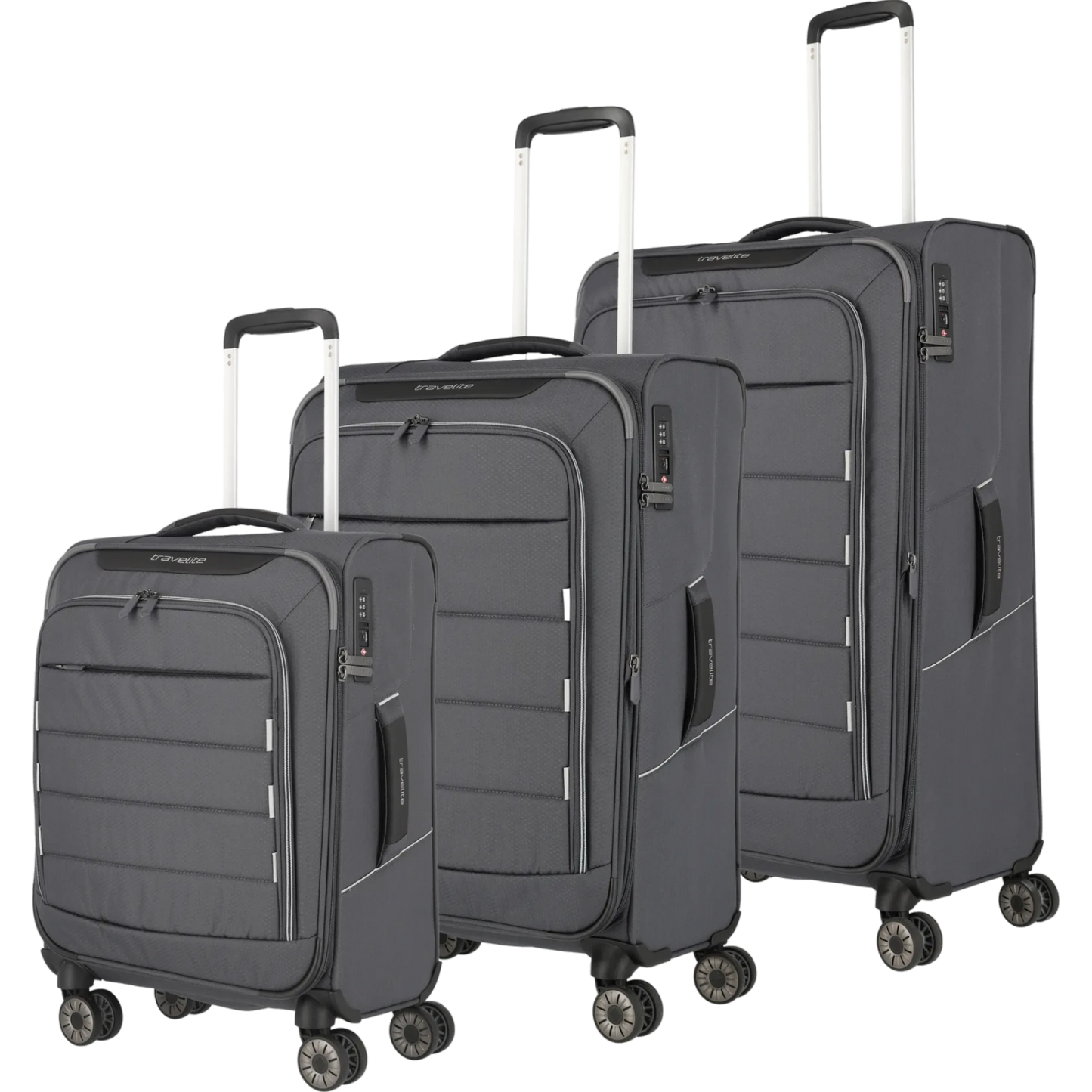 Travelite Skaii  4-Rollen Kofferset 3tlg. L/M/S -Gipfelgrau KOFFER-PLUS.COM