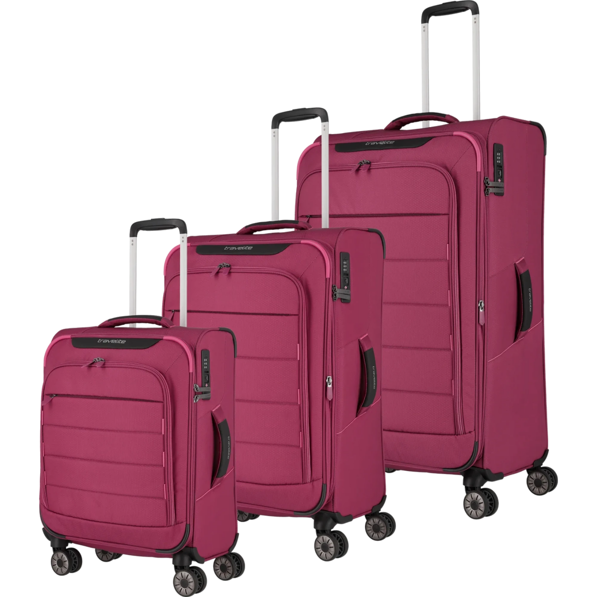 Travelite Skaii  4-Rollen Kofferset 3tlg. L/M/S -Abendrot KOFFER-PLUS.COM