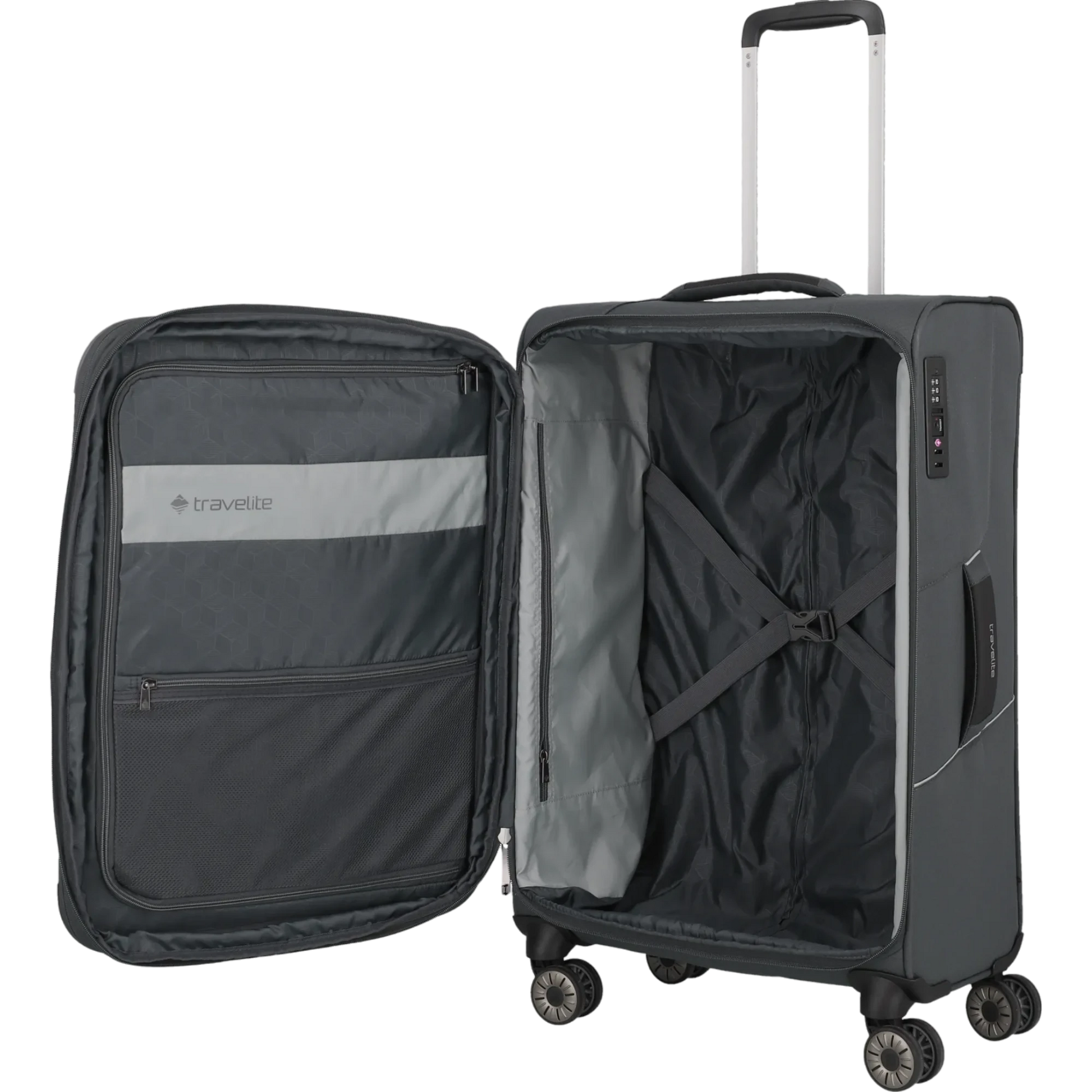 Travelite Skaii  4-Rollen Trolley M 67 cm -Gipfelgrau KOFFER-PLUS.COM