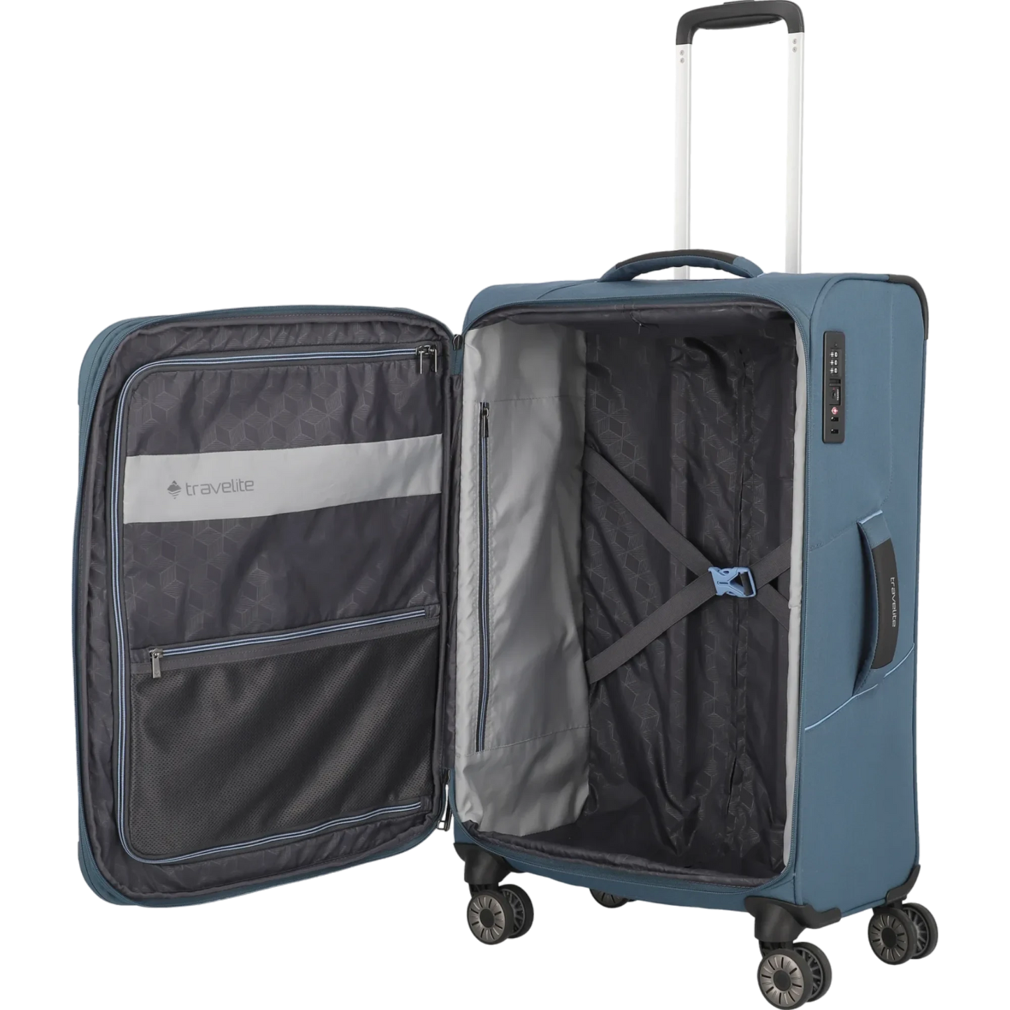 Travelite Skaii  4-Rollen Trolley M 67 cm -Panoramablau KOFFER-PLUS.COM