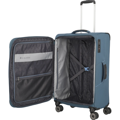 Travelite Skaii  4-Rollen Trolley M 67 cm -Panoramablau KOFFER-PLUS.COM